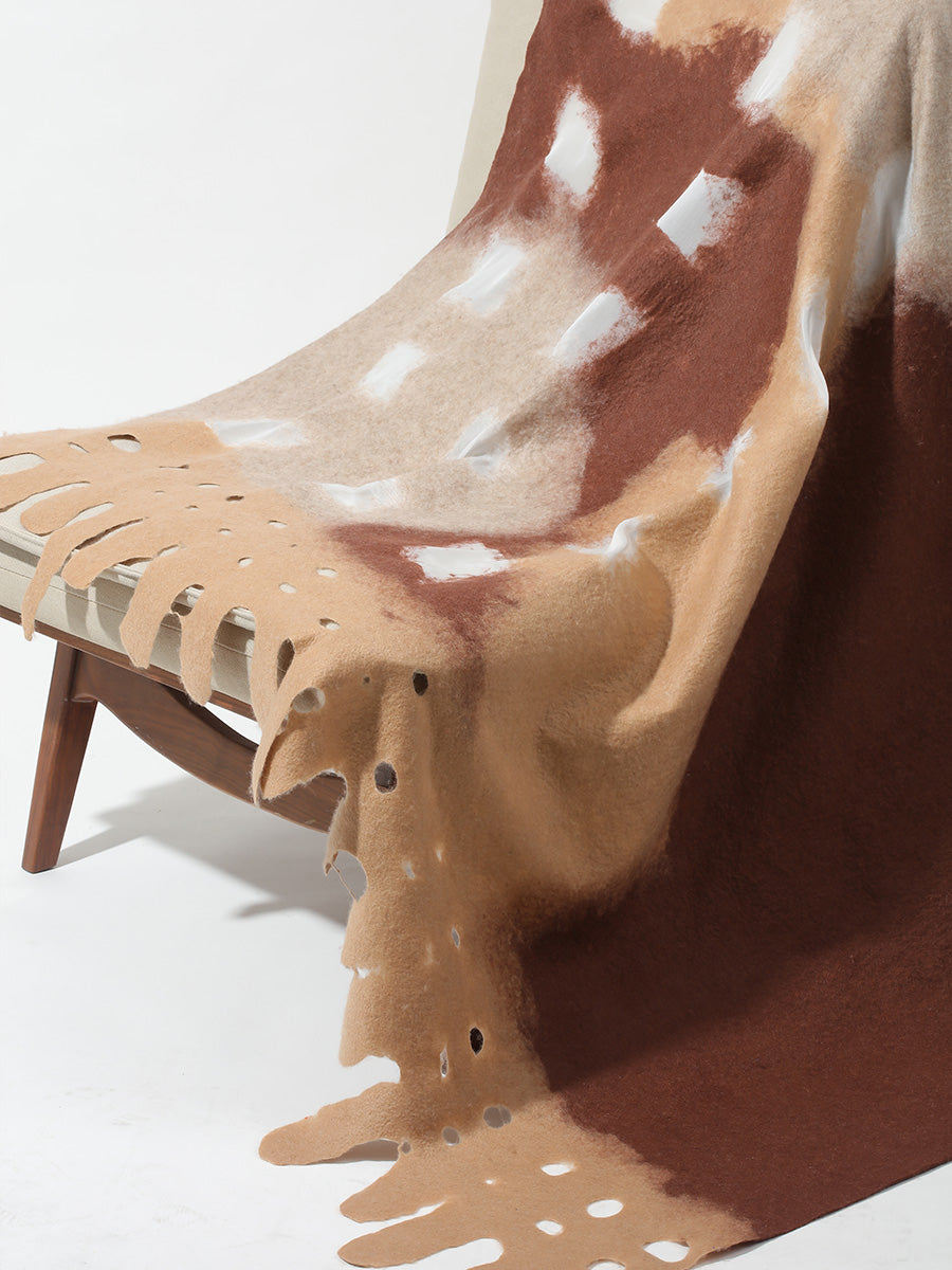 Hand-felted cashmere throw