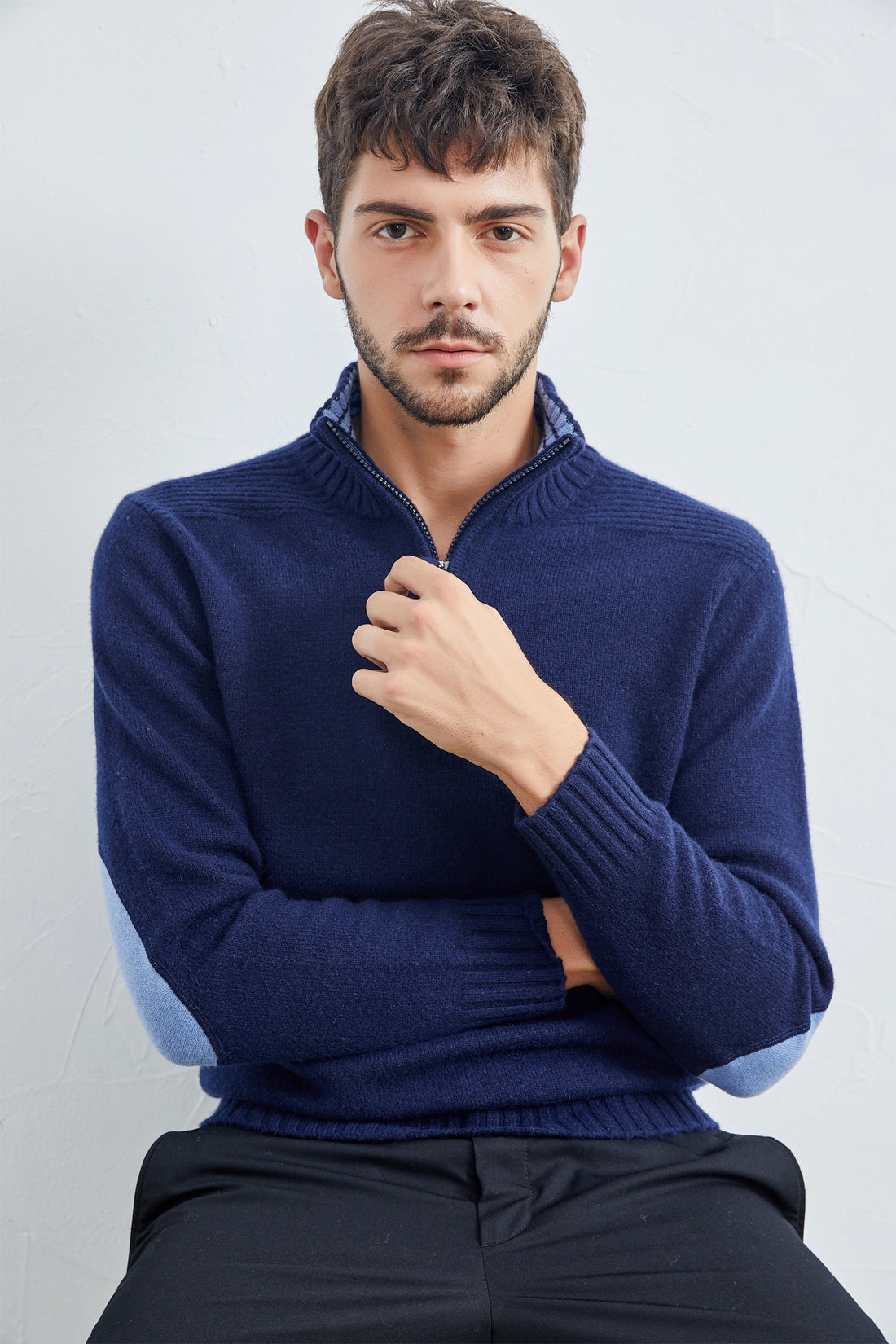 Zipper cashmere sweater