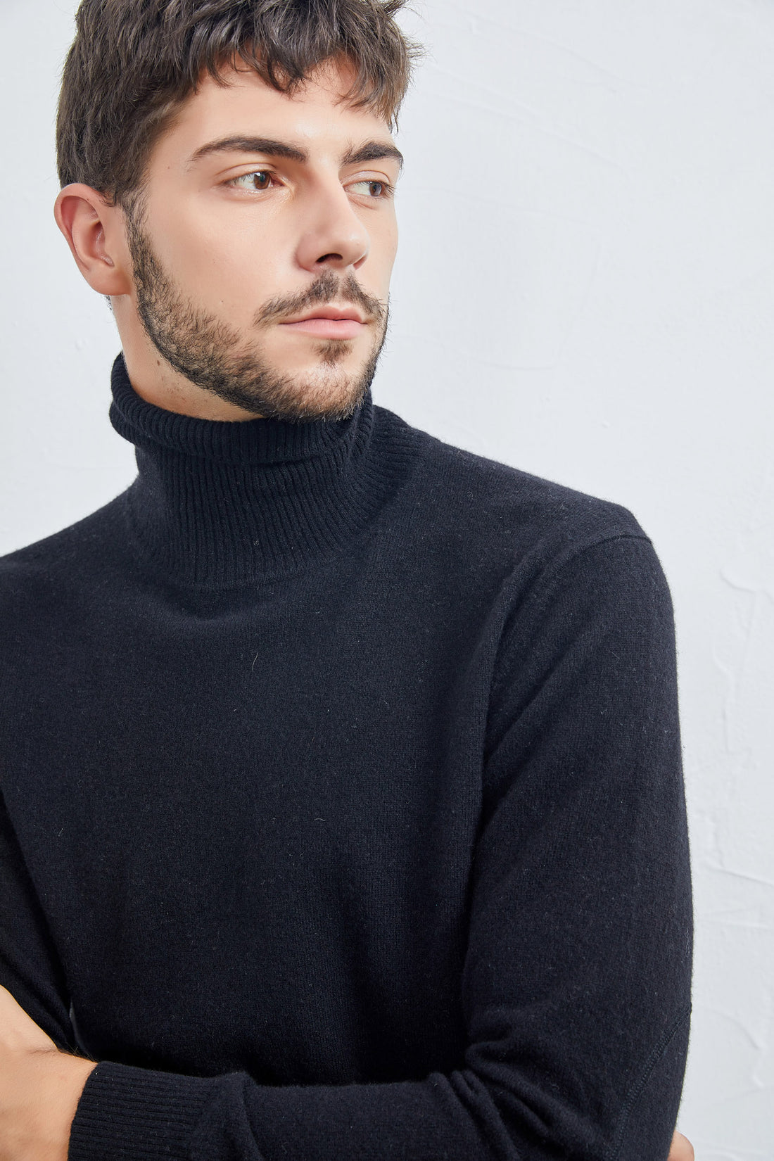 Turtle neck men's cashmere pullover