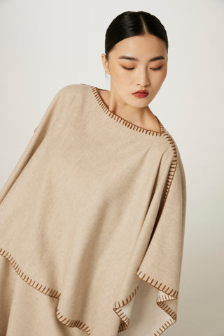 Women's two-sided cashmere cloak