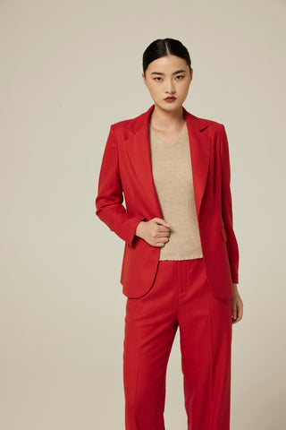 Women's button-fastened cashmere blazer